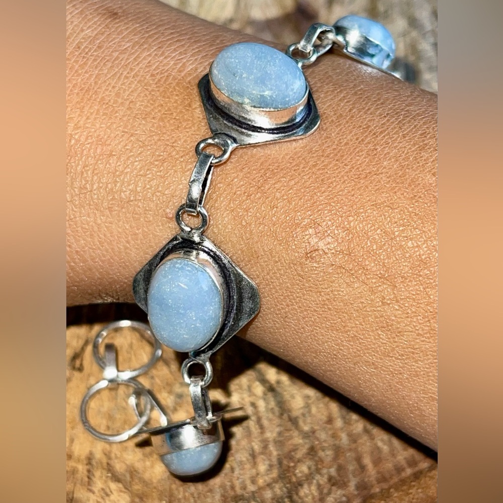 Angelite Anhydrite Blue Bracelet 7 1/2”- 8 1/2”